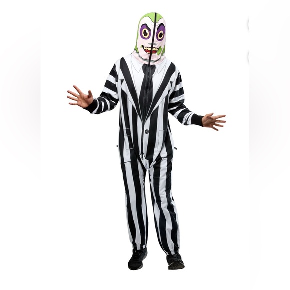 Rubie's Other - NEW Rubie's zipster mask-up Beetlejuice jumpsuit costume men’s XL costume